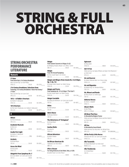String Orchestra Performance Literature