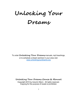 Unlocking Your Dream Student Manual