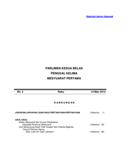 Parlimen Kedua Belas Penggal Kelima Mesyuarat Pertama