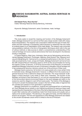 Bebegig Sukamantri: Astral Sunda Heritage in Indonesia Sunda by Bhrewengker Whowaswearinga Opinion, the the Opinion, Entitled:“ the Form of Old Javanese Verse