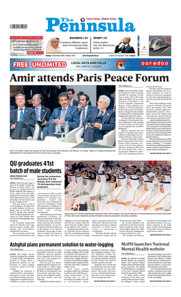 Amir Attends Paris Peace Forum