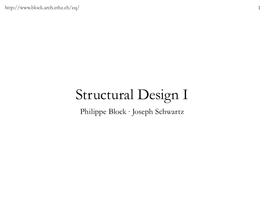 Structural Design I Philippe Block · Joseph Schwartz 2 3 Arch-Cable Structures