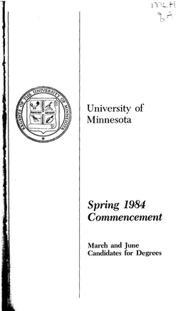 Spring 1984 Commencement