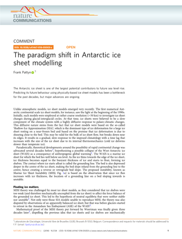 The Paradigm Shift in Antarctic Ice Sheet Modelling