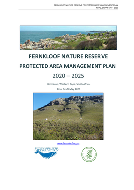 Fernkloof Nature Reserve 2020 – 2025