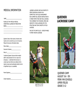 Queener Lacrosse Camp Was Created to Create Individual Growth in a Competitive, Fun Filled Environment