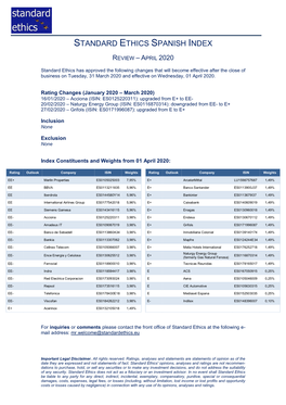 Standard Ethics Spanish Index