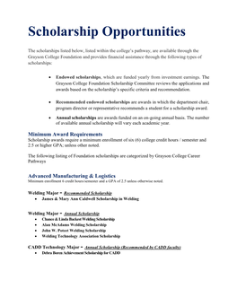 Scholarship Opportunities