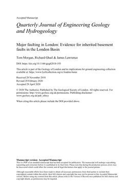 Evidence for Inherited Basement Faults in the London Basin