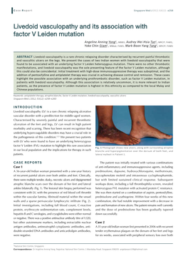 Livedoid Vasculopathy and Its Association with Factor V Leiden Mutation