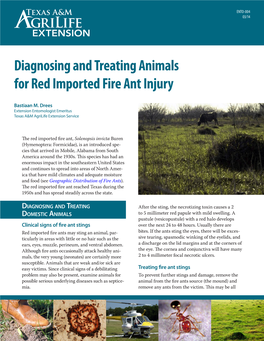 Diagnosing and Treating Animals for Red Imported Fire Ant Injury