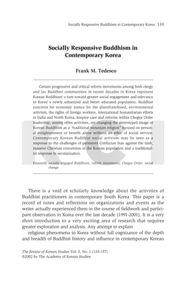 Socially Responsive Buddhism in Contemporary Korea 133