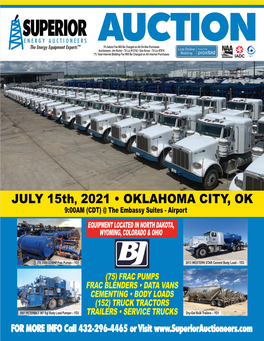 July 15 Frac Equipment Auction