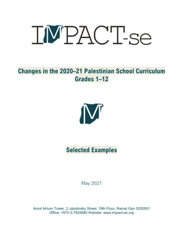 Changes in the 2020–21 Palestinian School Curriculum Grades 1–12