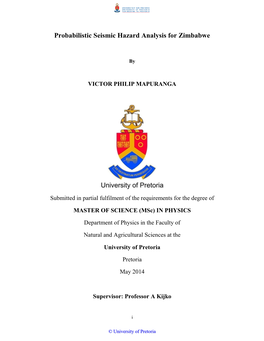 Probabilistic Seismic Hazard Analysis for Zimbabwe