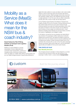 (Maas): What Does It Mean for the NSW Bus & Coach Industry?