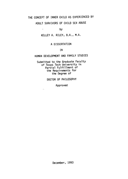 THE CONCEPT of INNER CHILD AS EXPERIENCED by ADULT SURVIVORS of CHILD SEX ABUSE by KELLEY A