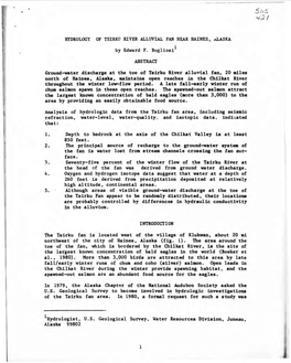 HYDROLOGY of TSIRKU RIVER ALLUVIAL FAN NEAR HAINES, .U.ASKA 1 by Edward F