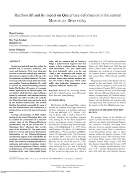 Reelfoot Rift and Its Impact on Quaternary Deformation in the Central Mississippi River Valley