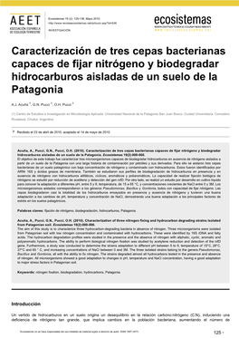 Caracterización De Tres Cepas Bacterianas Capaces De Fijar Nitrógeno Y Biodegradar Hidrocarburos Aisladas De Un Suelo De La