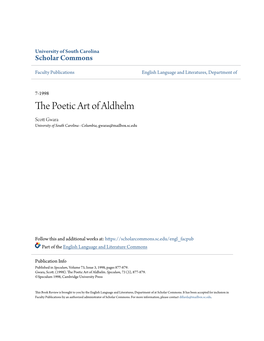 The Poetic Art of Aldhelm