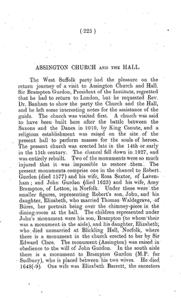 (.225 ) Sir Brampton Gurdon, President of the Institute, Regretted