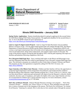 Illinois DNR Newsbits – January 2020