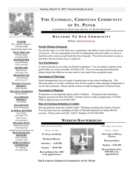 The Catholic, Christian Community of St. Peter