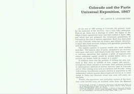 Colorado and the Paris Universal Exposition, 1867