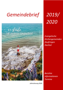 Gemeindebrief 2019/ 2020