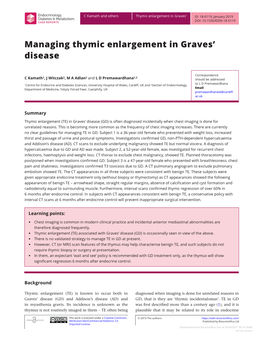 Managing Thymic Enlargement in Graves' Disease