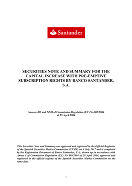 Summary + Share Securities Note