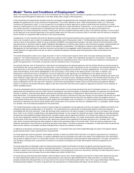 Model “Terms and Conditions of Employment” Letter