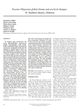 Eocene–Oligocene Global Climate and Sea-Level Changes: St. Stephens Quarry, Alabama