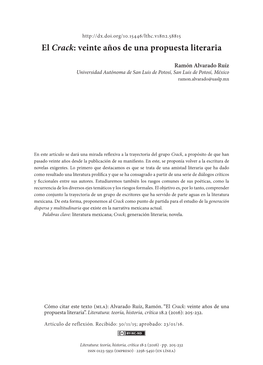 El Crack: Veinte Años De Una Propuesta Literaria