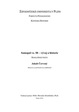 Samopal Vz. 58 – Vývoj a Historie