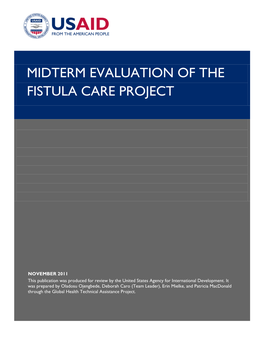 Midterm Evaluation of the Fistula Care Project