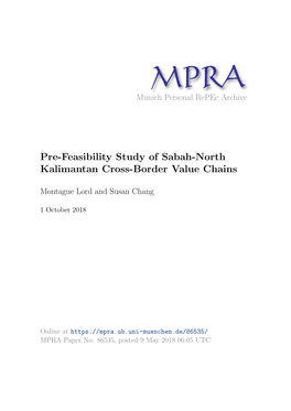 Pre-Feasibility Study of Sabah-North Kalimantan Cross-Border Value Chains