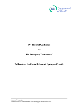 Cyanide Prehospital Guidelines