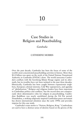 Case Studies in Religion and Peacebuilding Cambodia