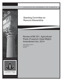 Standing Committee on Resource Stewardship Review of Bill 201