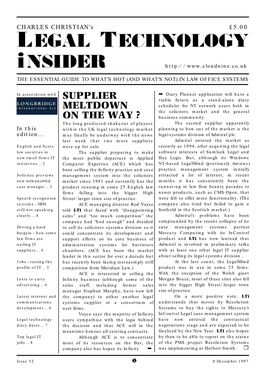 Issue 52 ❶ 8 December 1997 LEGAL TECHNOLOGY Insider LATEST NEWS COMMENT & ANALYSIS