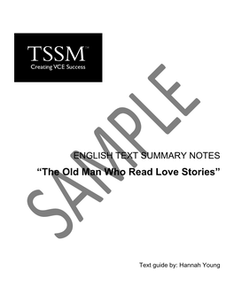 “The Old Man Who Read Love Stories”