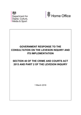 Government's Response to the Consultation on The