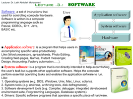 Lecture .3.: SOFTWARE