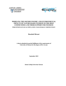 Modeling the Socioeconomic and Environmental Impacts of Nature