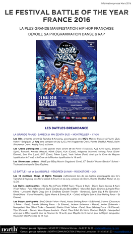 LE FESTIVAL BATTLE of the YEAR France 2016