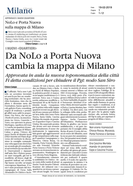 Da Nolo a Porta Nuova Cambia La Mappa Di Milano Approvata in Aula La Nuova Toponomastica Della Città Fi Detta Condizioni Per Chiudere Il Pgt: Nodo San Siro