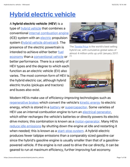 Hybrid Electric Vehicle - Wikiwand 10/22/20, 10�14 AM Hybrid Electric Vehicle