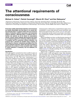 The Attentional Requirements of Consciousness